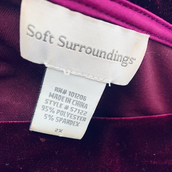 Soft Surroundings Women’s Velvet Asymmetrical Plum Tunic.Size XXL.SKU 306 - Picture 6 of 9